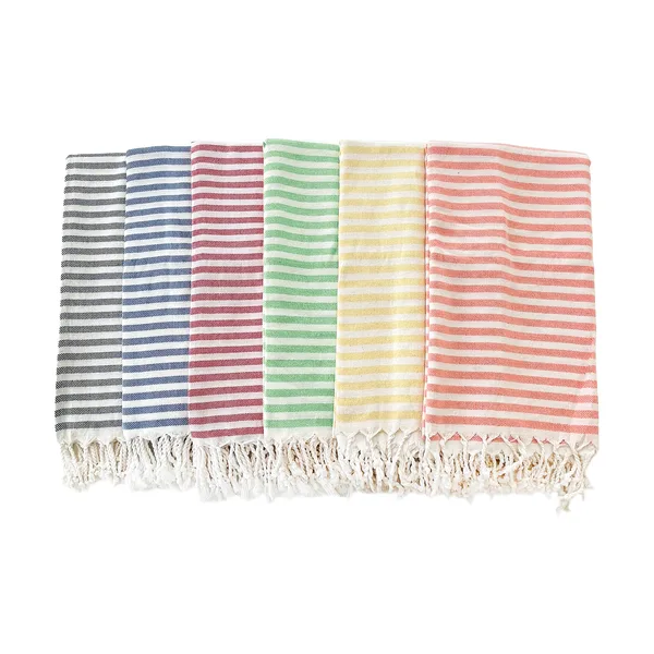 Fouta 100×180 avec son pochon de transport, vue 2
