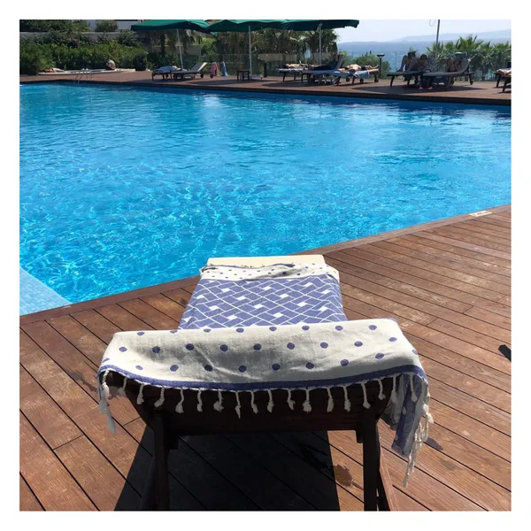 Fouta coton à carreaux 80×160, vue 3