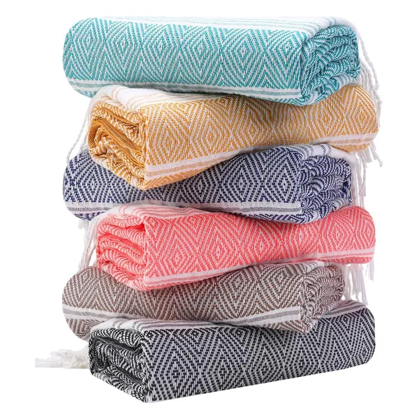 Fouta jacquard rayée, 70×140 à 100×180, vue 2