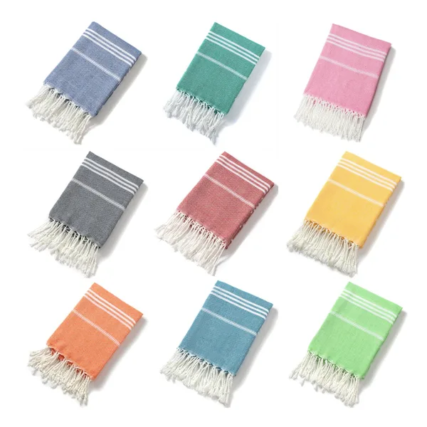 Fouta à pompons 90×180, 10 coloris, vue 2