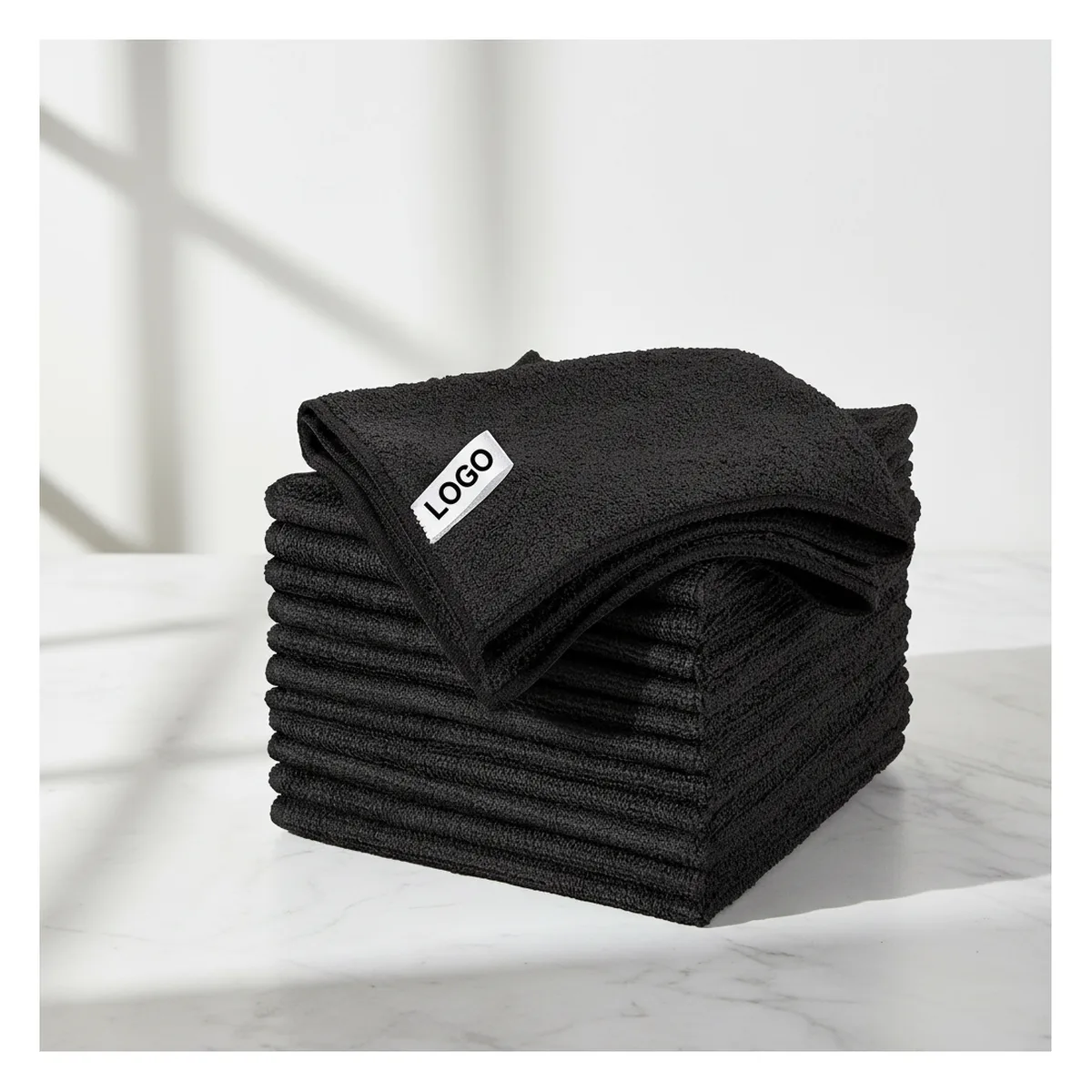 Lavette cuisine microfibre récurante, noire ou grise