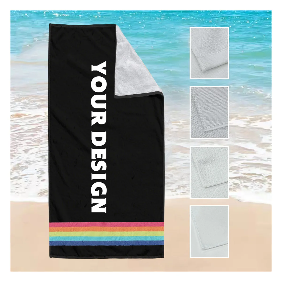 Serviette de plage gaufrée anti-sable 80×160