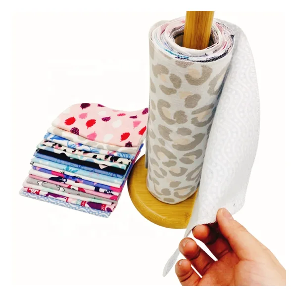 Rouleau d'essuie-tout lavable, coton et bambou