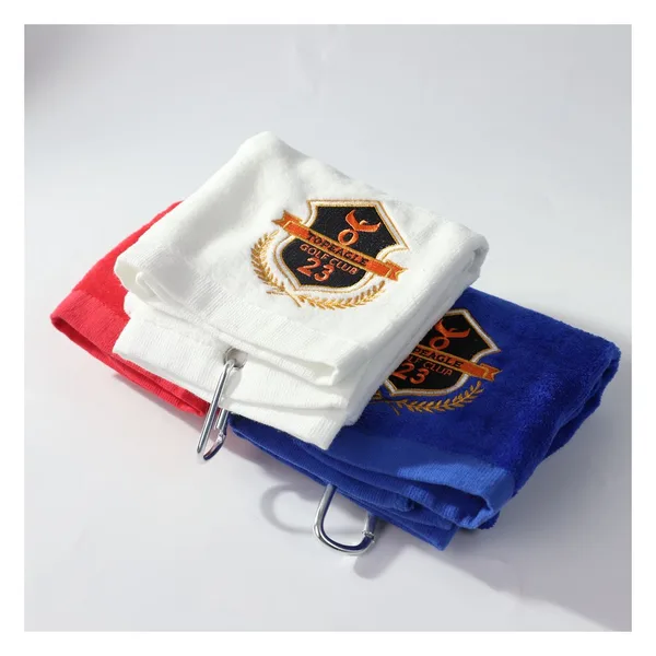 Serviette de golf coton brodée 40×60, 450 g/m², vue 2