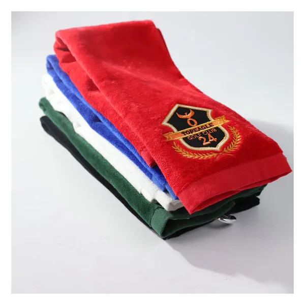 Serviette de golf coton brodée 40×60, 450 g/m²