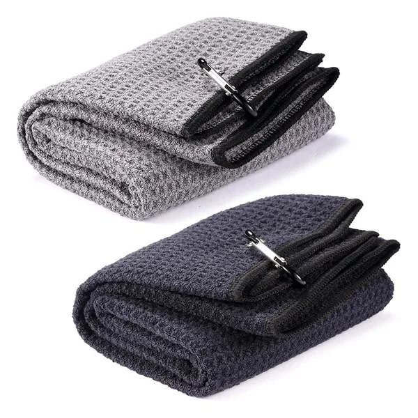 Serviette de golf tri-pli à clip