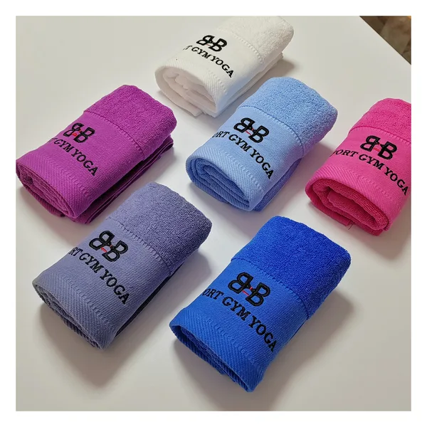 Serviette de sport coton brodée, 3 formats