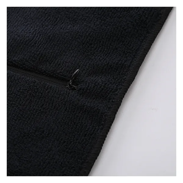 Serviette de sport à poche zippée brodée, 4 formats, vue 3