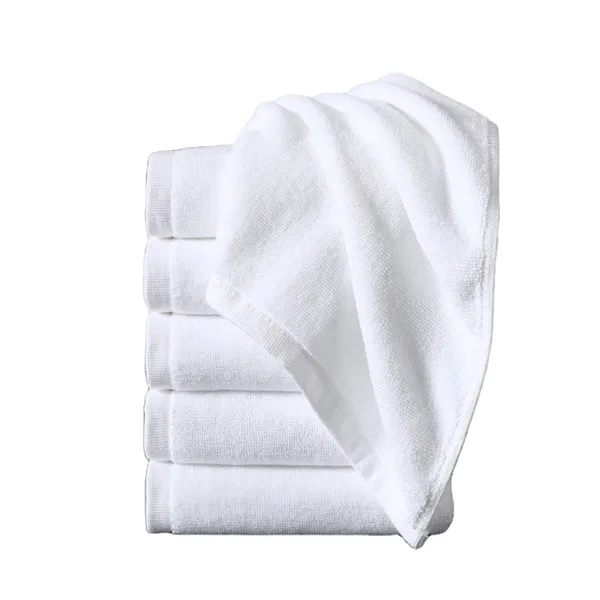 Serviette de toilette 35×75, coton 500 g/m², blanc hôtelier