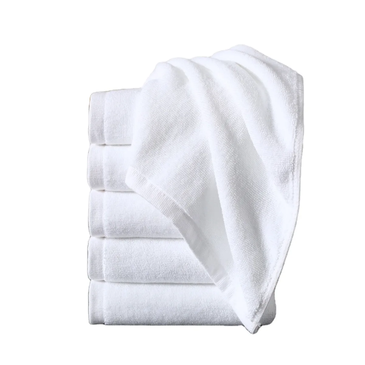 Serviette de toilette 35×75, coton 500 g/m², blanc hôtelier